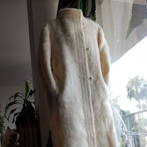 Vintage Revillon fur coat full length mohair ivory